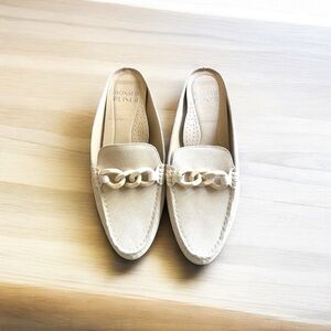 Donald Pliner Cream Suede Bless Slip on Loafers Sz 6 New without Box